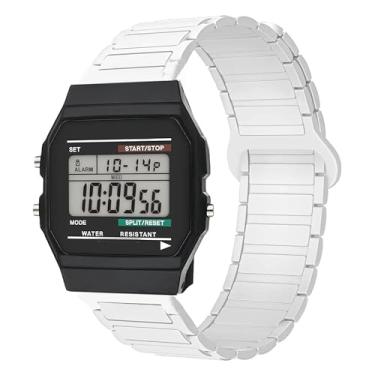 Imagem de Pulseira de relógio W-218H, Lamshaw de 18 mm, 22 mm, pulseira esportiva de silicone de liberação rápida de substituição compatível com Casio W-217H, W-218H, W-219H, F105W, F-91W, A158WA, A168WA, A700W