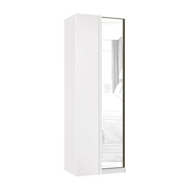 Imagem de Guarda Roupa Modulado Canto 1 Porta 80cm Branco Com Espelho