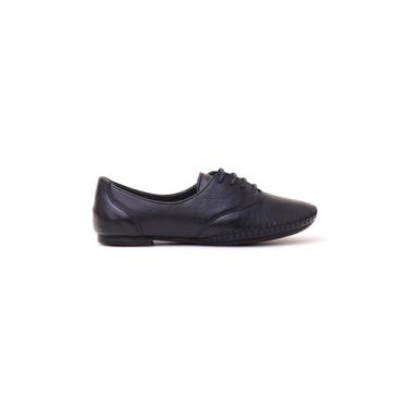 Imagem de Sapato Couro Feminino Oxford Cadarço Dia a Dia Casual - E-Commerce Fra