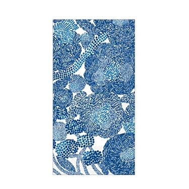 Imagem de Marimekko toalhas de mão para banheiro papel toalha de hóspedes, decoração descartável, azul e branco, pacote 32