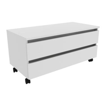 Imagem de Gabinete Banheiro 2 Gavetas Com Rodízios 80Cm Multimóveis Vcr10083 Branco Branco