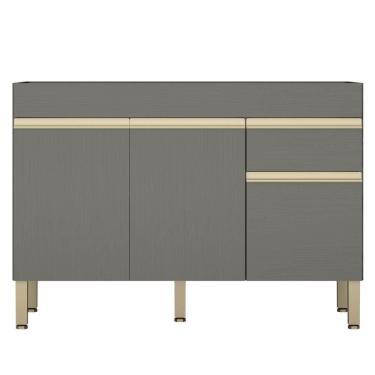 Imagem de Balcão Gabinete Para Pia Sem Tampo 120cm Lina K02 Gris - Mpozenato