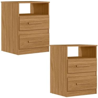 Imagem de Kit 2 Mesas De Cabeceira Apolo 2 Gavetas 46 Cm Freijo Moval Freijo