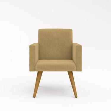 Imagem de Kit 02 Poltronas Cadeira Escritório - Recepção - Cor Capuccino Cor: Capuccino