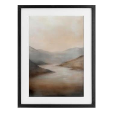 Imagem de Stupell Industries Formed by Mountains Landscape Impressão emoldurada preta sob vidro, design por Petal Prints Design, 23 x 17