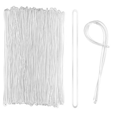 Imagem de SEAVILIA Pacote com 100 alças transparentes para etiqueta de bagagem, plástico inquebrável, amplamente utilizado para documentos pessoais para passeios diários e etiquetas de bagagem na bagagem