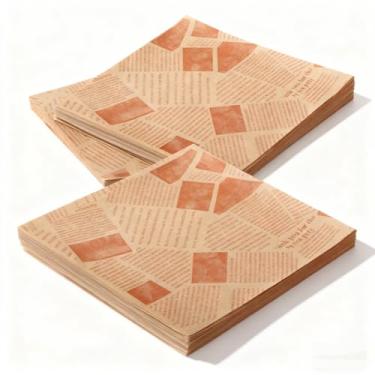 Imagem de 100 peças de papel para assar, papel de cozimento, impressão de jornal, papel de embrulho, forros de cesta, folhas de papel encerado para piquenique (grande)