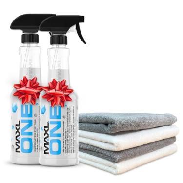 Imagem de MAXL ONE ™ Spray para carro com tecnologia Triphene®, spray rápido e limpeza para todos os fins Waterless Detailer – limpa, brilha, protege tinta, vidro, rodas, apare sem pré-lavagem (2, 590 g com 4
