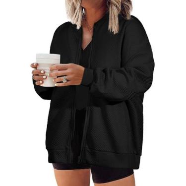 Imagem de Jaqueta feminina Eytino, tamanho grande, casual, leve, outono, 5X