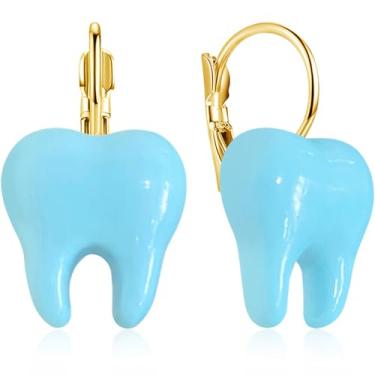 Imagem de unixmoment Brincos pendentes femininos leves e minimalistas, feitos à mão, de resina, com fecho traseiro, Large, Resina, Sem pedra preciosa