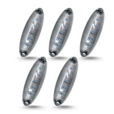 Imagem de All Star Truck Parts 5 peças Lente fumê amarela 12 LED Top Cab Marcador Telhado Luzes de Corrida Lâmpadas Substituição para Freightliner Cascadia 2008-2019 Luzes de Cabine de Caminhão Pesado, Montagem