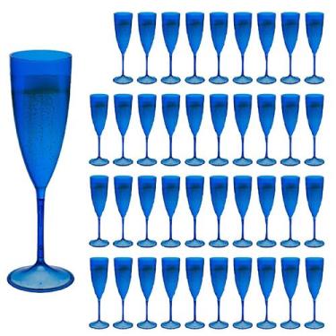 Imagem de Taça Espumante 50pçs Acrilico Cristal Premium 170ml Neoplas, Azul