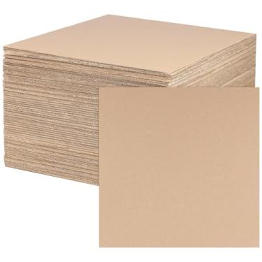 Imagem de SHEUTSAN Folhas de papelão ondulado, 30 x 30 cm, pacote com 60, embalagens quadradas, suprimentos para envio de artesanato