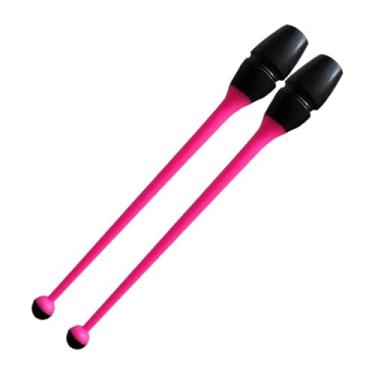 Imagem de Generic Conjunto de 2 bastões de ginástica emborrachados de 36 cm de comprimento para treinamento de dança e ginástica rítmica, ideais para crianças e, Rosa