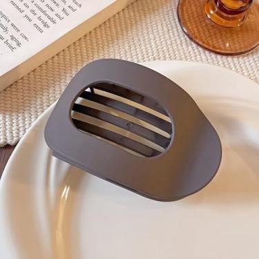 Imagem de Grampos de cabelo planos para mulheres e meninas, grampos de garra plana, presilhas de cabelo, bico de pato para cabelo grosso/fino (café escuro)