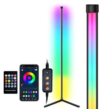 Imagem de Lâmpada de Piso Cantinho RGB Conectada BT Luminária Ambiente LED com Controle 3 Modos 256 Efeitos Dinâmicos Temporizador