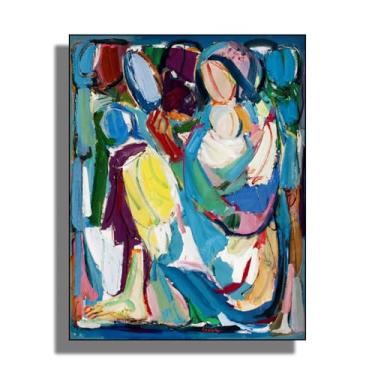 Imagem de OKRA Arte de parede em tela Gauguin - pôsteres Maternité Au Miroir - Arte abstrata - Móveis elegantes e itens decorativos para banheiros, quartos e cozinhas. Sem moldura. 12 x 16 pol/30 x 40 cm