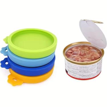 Imagem de Tampa de lata de silicone reutilizável para alimentos para animais de estimação – Capa universal de lata de ração para cães e gatos pequenos, vedação hermética, frescor, durável e à prova de umidade