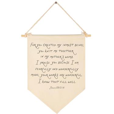 Imagem de Verso da Bíblia Cristã Scripture Banner Bandeira Sinal Decoração de Parede Presente para Menino Menina Criança Quarto de Bebê Sala de Jogos Sala de Leitura Quarto Porta de Bebê, Chuveiro, Presente de