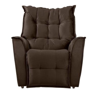 Imagem de Poltrona Do Papai Reclinável King Veludo Shop Das Cabeceiras Marrom Chocolate