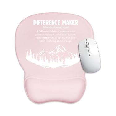 Imagem de Aganmi Mouse pad ergonômico rosa com descanso de pulso, mouse pad antiderrapante portátil para alívio da dor, laptop, material de escritório, acessórios de decoração de mesa, colegas de trabalho