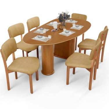 Imagem de Mesa Para Sala de Jantar Ourense com 06 Cadeiras Sala de Jantar Dara L02 Couríssimo Fendi - Lyam Decor