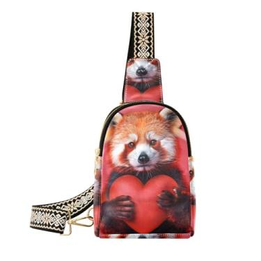 Imagem de CEBUGI Bolsa tiracolo feminina pequena para o Dia dos Namorados, bolsa tiracolo de couro, para caminhadas, viagens ao ar livre