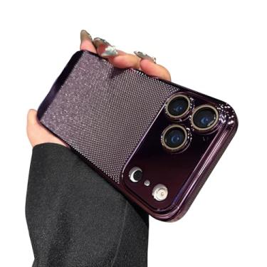 Imagem de Proteção de lente de câmera respirável com dissipação de calor de malha galvanizada revestida compatível com capa de iPhone (roxo, iPhone 17 Pro Max)