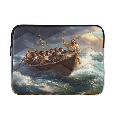 Imagem de Bolsa escura Jesus Boat para mulheres de trabalho, capa protetora para laptop de 15,6 cm, à prova de choque, bolsas de professores de 15,6 polegadas para mulheres
