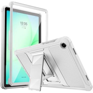 Imagem de MoKo Capa compatível com Galaxy Tab A9 Plus 28 cm 2023 (SM-X210/X216/X218), à prova de choque, capa traseira robusta com suporte integrado, compatível com Galaxy Tab A9+ 27.9 cm 2023, cinza claro