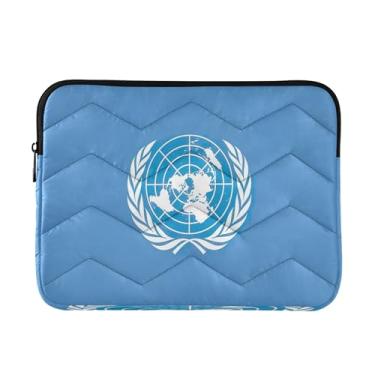 Imagem de Bolsa de trabalho para laptop com bandeira das Nações Unidas, capa protetora média à prova de choque, pastas para laptop de 13 a 13,3 polegadas