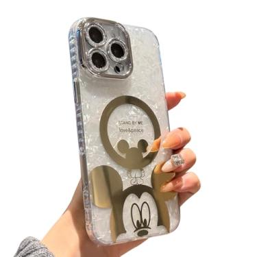 Imagem de Meishangmei Capa para iPhone 16 Pro, capa brilhante translúcida [compatível com MagSafe], proteção de lente de câmera brilhante design bonito capa protetora à prova de choque para meninas e mulheres