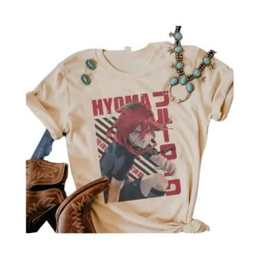 Imagem de Camiseta Feminina Azul De Anime Japonês Estilo Streetwear Designer Est