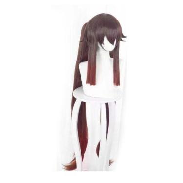 Imagem de Peruca de cosplay Genshin Impacts Hutao Synthetic Brown 110cm - taiyua