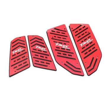 Imagem de Anti-derrapante Pedais dianteiros e traseiros para apoio de pés, para tmax530 dx sx tmax560 tech max 2017-2023 cnc, pedaleira para pés(Red TMAX560)