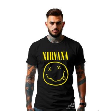 Imagem de Camiseta Personalizada Estampada Banda Nirvana Smile Unissex Malha 100