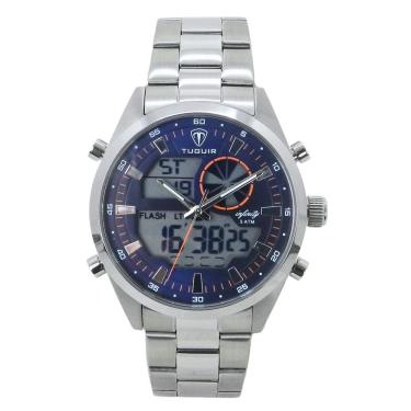 Imagem de Relógio Masculino de Aço Tuguir AnaDigi Infinity GCS-1265 Prata e Azul