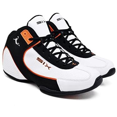Imagem de Tênis Basquete Tamanho Grande 45 ao 48 Six Charger 42080 Branco/Laranja Cor:Branco/Laranja;Tamanho:45