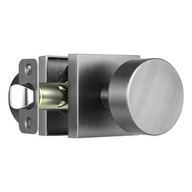 Imagem de Leydebong 1 maçanetas de porta de passagem, sem trava sem chave, maçanetas de porta de armário, maçanetas modernas cinza pedra para passagem/corredor