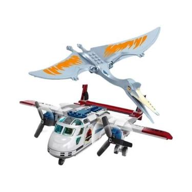 Imagem de Modelo De Blocos De Montar De Missão Aérea Com Espinossauro E Quetzalc