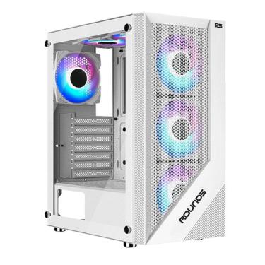 Imagem de Gabinete Gamer Round5 Syndra, Mid Tower, ATXFrente Mesh, - R5-SYNDRA-W-2184-Unissex