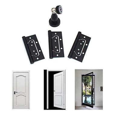 Imagem de Haoyull 3 peças de dobradiça de topo de porta de armário de armário de 10 cm de comprimento com conjunto de batente de porta anticolisão
