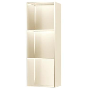 Imagem de Prateleira de chuveiro retangular embutida, suporte de banheiro amarelo fosco para xampu e sabonete, organizador de parede com suporte de papel higiênico (28 x 90 x 12,5 cm / 11 x 35 x 5 pol.)