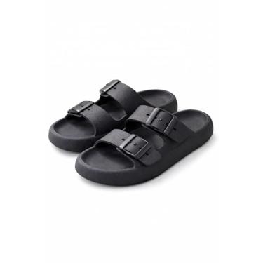 Imagem de Sandália Chinelo Nuvem Anatômica Birken com Tira Dupla, Conforto Leve e Macia, Preta, Estilo Casual (Preto, BR, Adulto, Faixa Numérico, 38, 39)