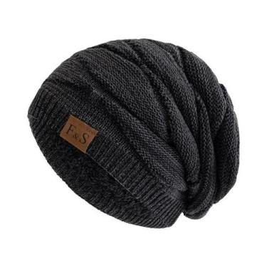Imagem de Gorro De Inverno Unissex Com Forro De Fleece Quente, Boné Casual Trico