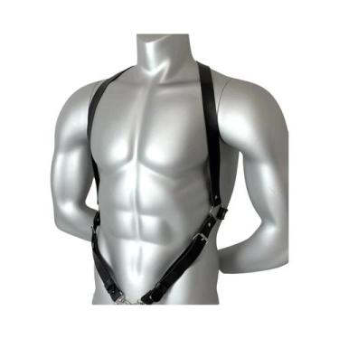 Imagem de Protetor De Peito Masculino Em Couro PU Com Alça Para Equipamento De A