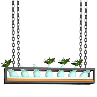 Imagem de Prateleiras de teto industriais - Suporte suspenso para plantas e vasos de flores, suporte de vinho para bar de cozinha e rack de armazenamento de panela, exibição versátil para restaurante, varanda e