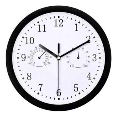 Imagem de Relógios externos à prova d'água | alarme de jardim grande, relógio de parede decorativo silencioso com higrômetro para banheiro, deck, , piscina
