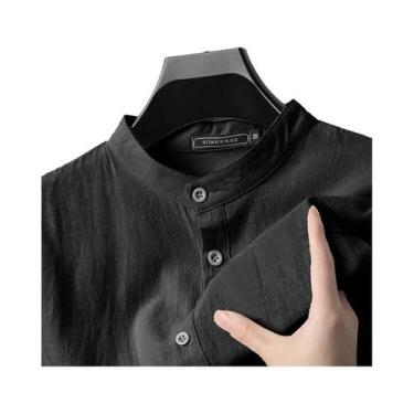 Imagem de Camisa Havaiana Masculina Leve De Linho E Algodão Com Manga Longa, Res