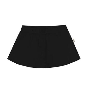 Imagem de Short Saia Infantil Escolar Menina em Cotton Básico Elian Azul e Preto